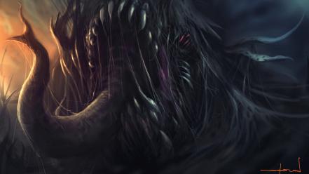 Horror dark monsters fantasy art wallpaper