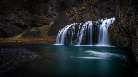 Landscapes nature hills iceland waterfalls rivers volcanic wallpaper