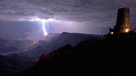 Mountains clouds landscapes lightning tour wallpaper