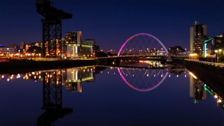 Night bridges scotland glasgow wallpaper