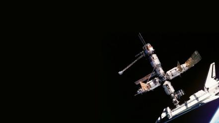 Outer space station shuttle wallpaper