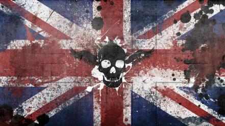 Skulls graffiti flags united kingdom british wallpaper