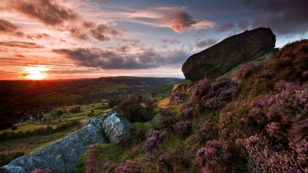 Sunrise clouds landscapes nature cityscapes england grass wallpaper