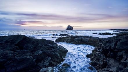 Water landscapes nature waves rocks sea shorelines waterscapes wallpaper