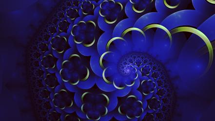 Abstract blue fractals artwork wallpaper