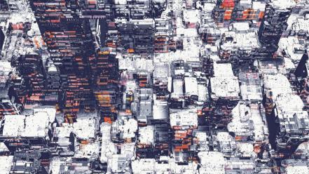 Abstract cityscapes buildings digital art artwork atelier olschinsky wallpaper