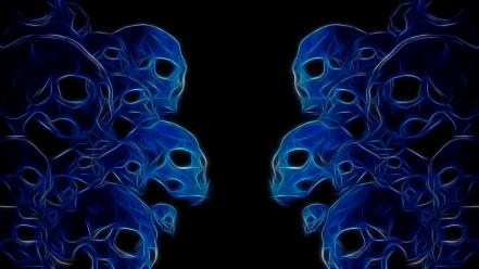 Abstract skulls fractalius wallpaper