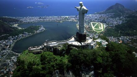 Cityscapes brazil rio de janeiro statues cristo redentor wallpaper