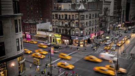Cityscapes new york city taxi wallpaper