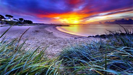 Clouds landscapes nature beach wallpaper