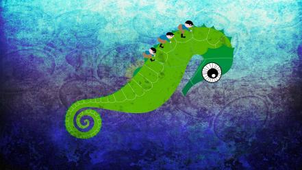 Digital art seahorses wallpaper