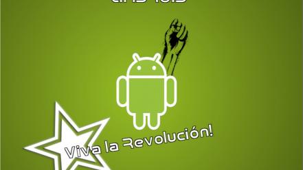 Green white android revolution smartphones viva la revolucion wallpaper