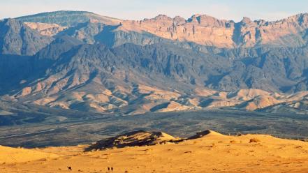 Mountains landscapes desert camels wallpaper