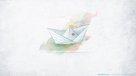 Paper minimalistic boats papercraft artwork wallpaper