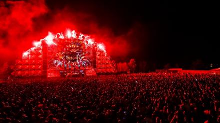 Party hardstyle stage q-dance mystery land 2012 wallpaper