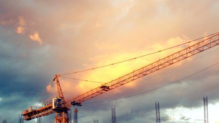 Skyscapes crane constructions wallpaper