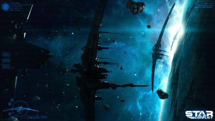 Space stars fantasy art science fiction conflict wallpaper