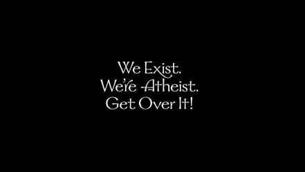 Typography atheism black background wallpaper