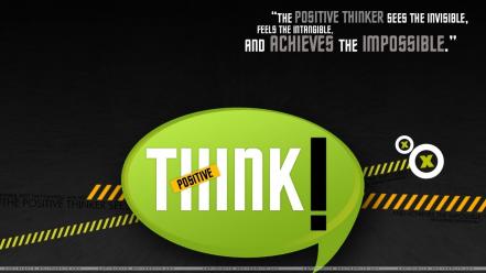 Typography think positive wallpaper