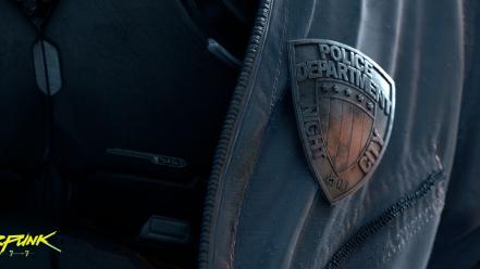 Video games police armor badges cyberpunk 2077 wallpaper