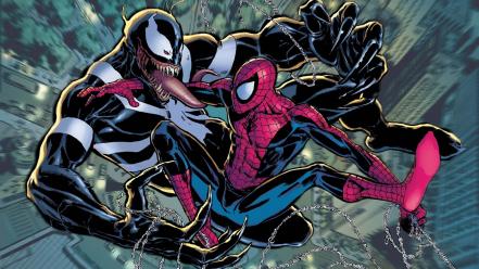 Comics venom spider-man battles artwork marvel wallpaper