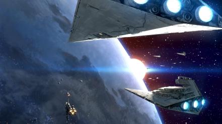 Futuristic planets spaceships science fiction artwork destroyers wallpaper