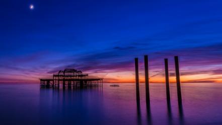 Landscapes nature pier brighton wallpaper