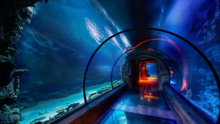 Las vegas tunnels hotels underwater passage wallpaper
