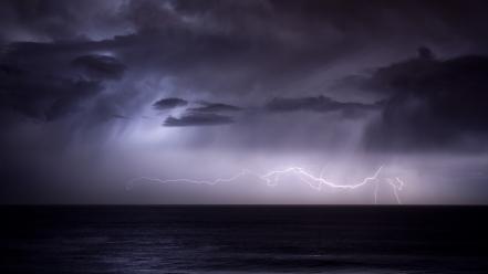 Ocean clouds nature dark rain storm sea wallpaper