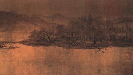 Paintings chinese classic ancient artwork sumi-e wallpaper