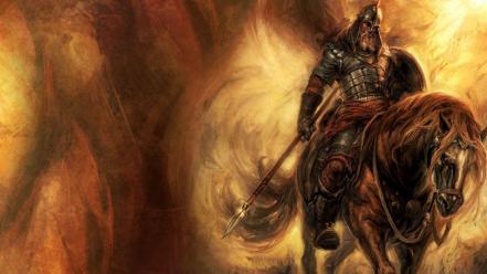 Paintings knights weapons fantasy art horses warriors wallpaper