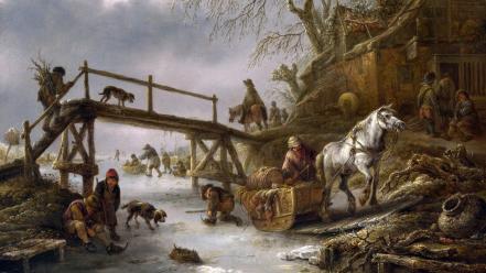 Paintings scenic artwork eglon van der neer wallpaper