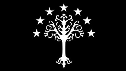 The lord of rings flags white tree gondor wallpaper