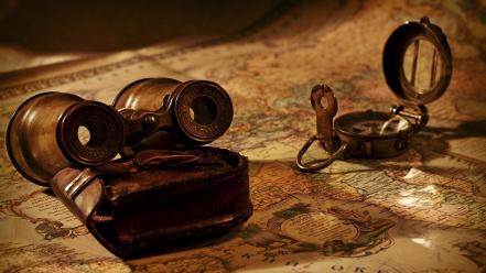Vintage maps compasses old map binoculars wallpaper