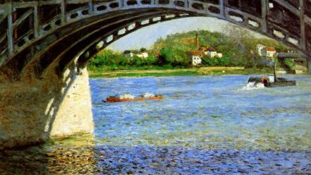 French rivers traditional art gustave caillebotte impressionism wallpaper