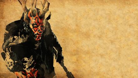 Horns sith red eyes artwork simple background wallpaper