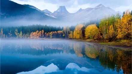 Landscapes mist lakes wallpaper