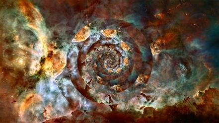 Outer space circles nasa nebulae spiral trippy wallpaper