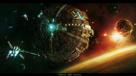 Science fiction space art wallpaper