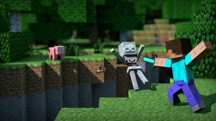 Video games skeletons minecraft pigs mexican b.o.w. wallpaper