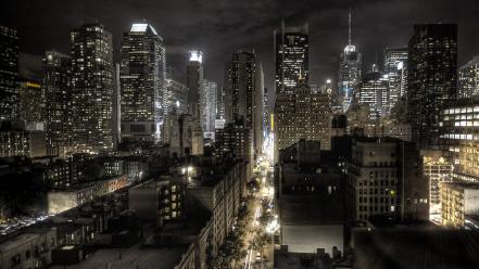 Cityscapes night lights new york city cities wallpaper