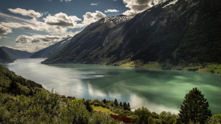 Clouds landscapes nature norway european rivers fjord wallpaper