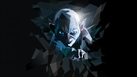 Gollum the hobbit artwork black background wallpaper