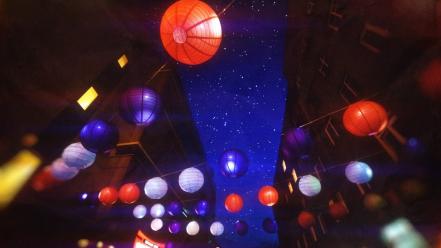 Lights japanese chinese lanterns lamps asians wallpaper
