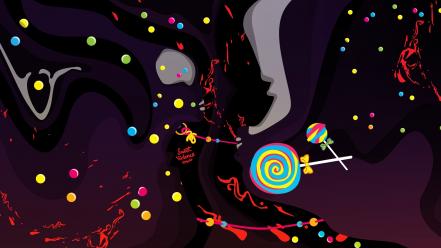 Multicolor digital art candies creative wallpaper