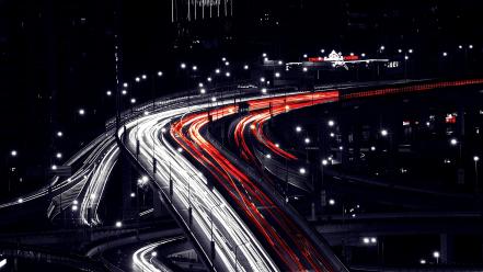 Night bridges traffic roads shanghai mt wallpaper