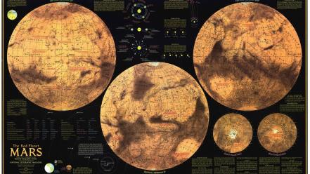 Outer space planets mars national geographic diagram infographics wallpaper