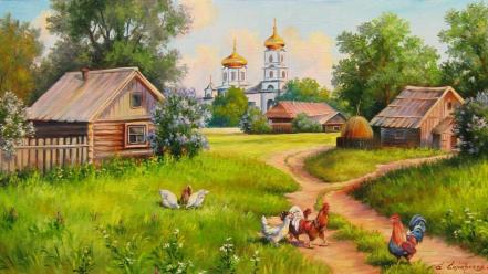 Paintings artwork rural wallpaper