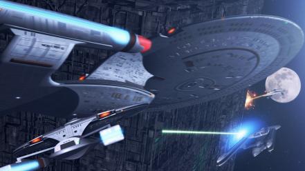 Spaceships battles science fiction cube sci-fi lasers wallpaper