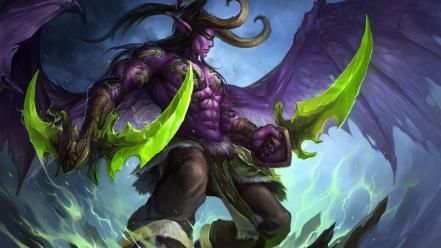 Spaceships illidan blizzard entertainment blades game art wallpaper